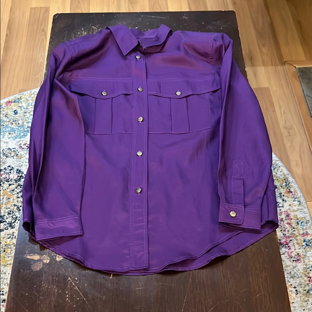 Vintage Karen Scott Vibrant Purple Button-Up Shirt
